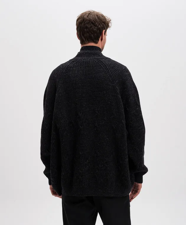 Jan Jan Van Essche Black wool and linen sweater