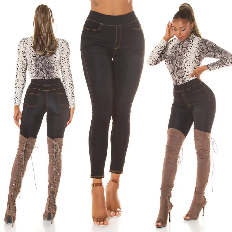 Jeggings de cintura alta negro