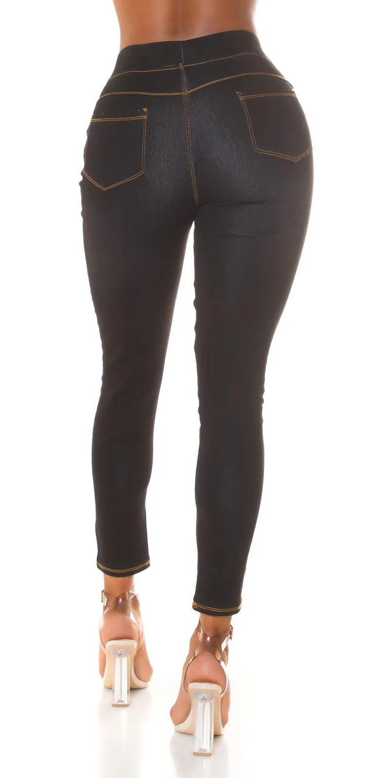 Jeggings de cintura alta negro