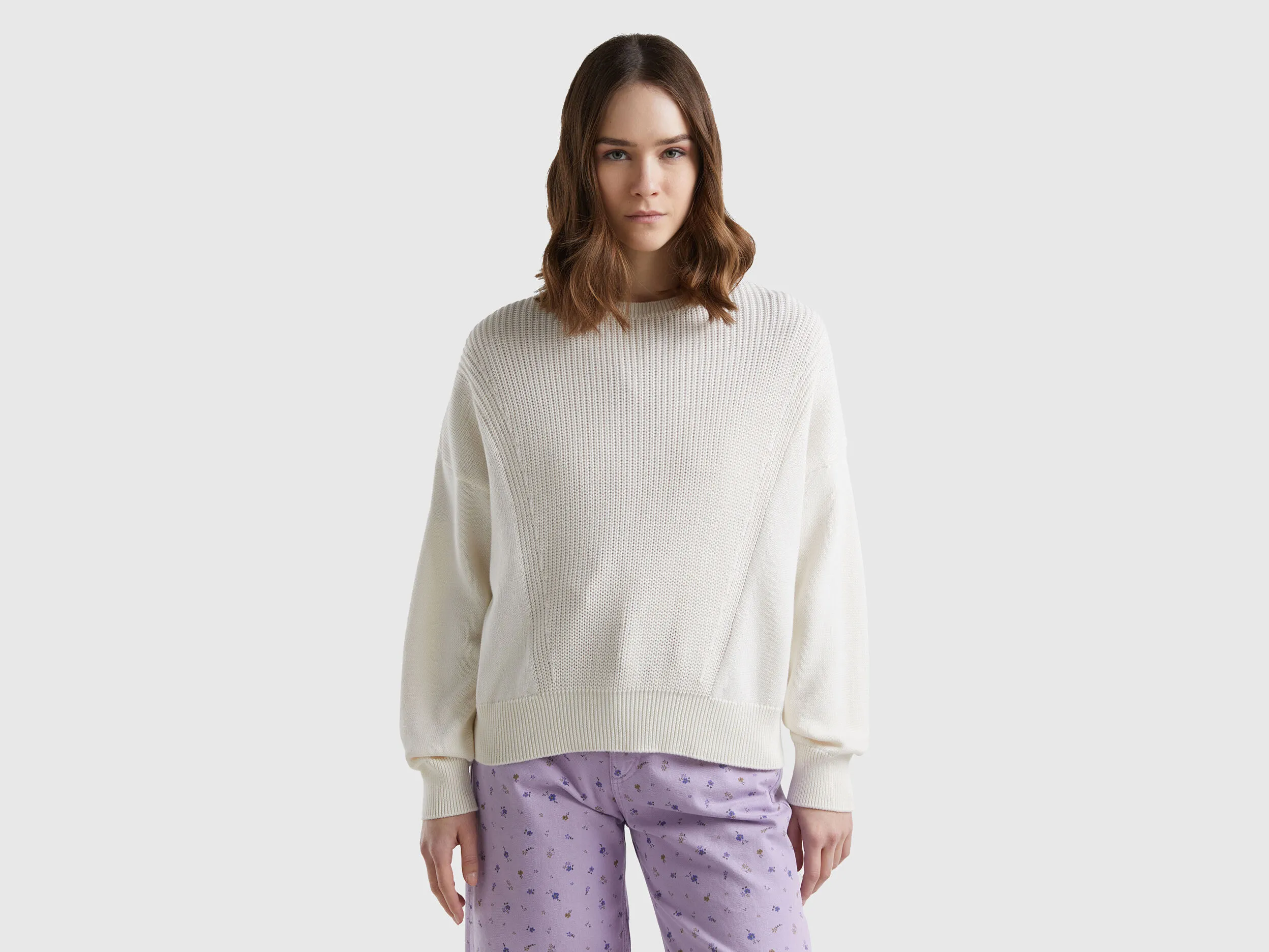 Jersey blanco crema de algodón