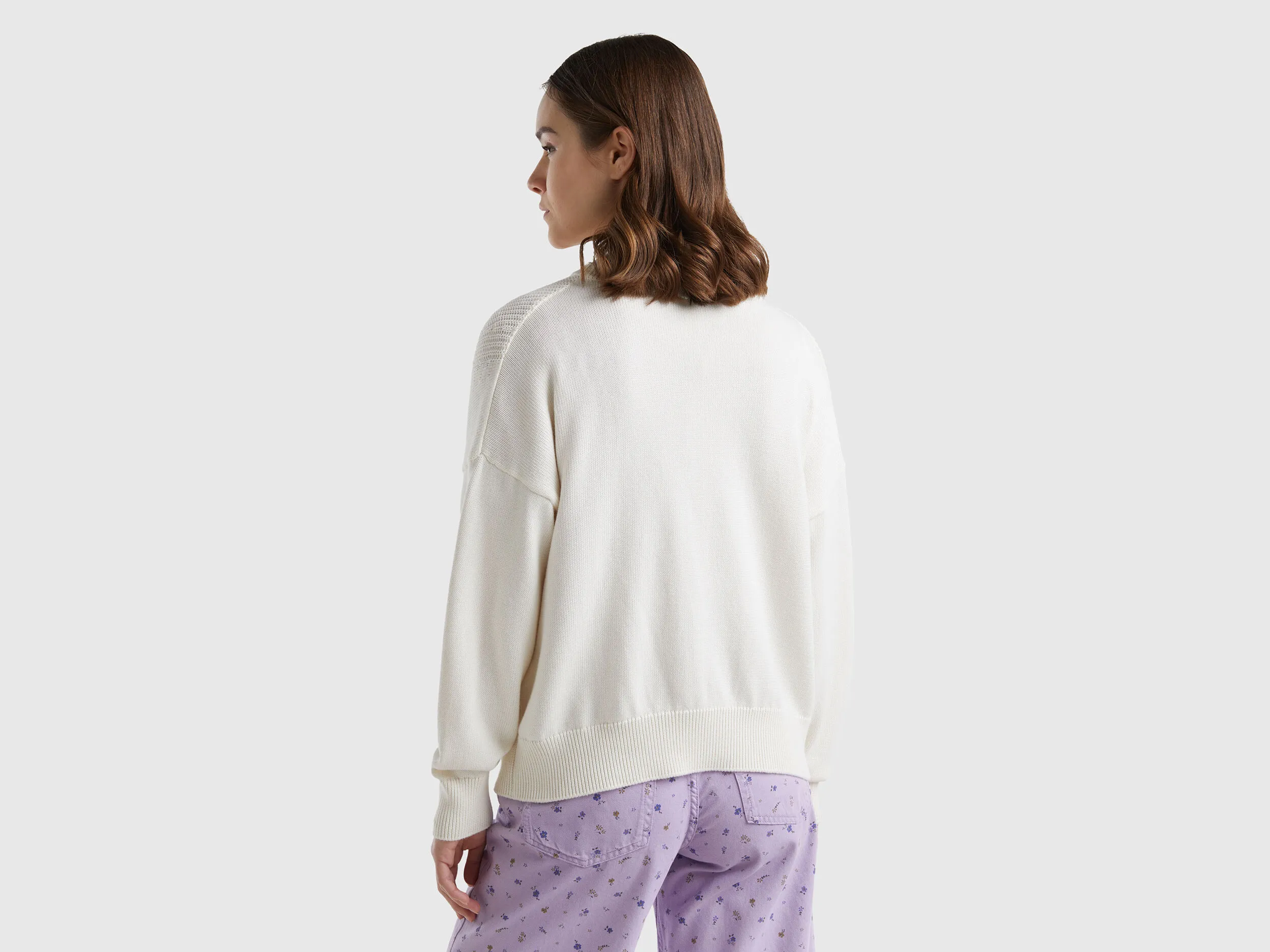 Jersey blanco crema de algodón