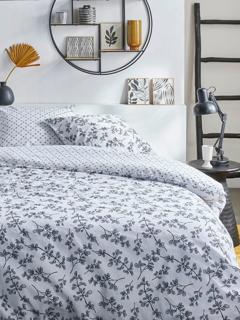 JUEGO DE CAMA DE FLORES  DOBLE  BLANCO