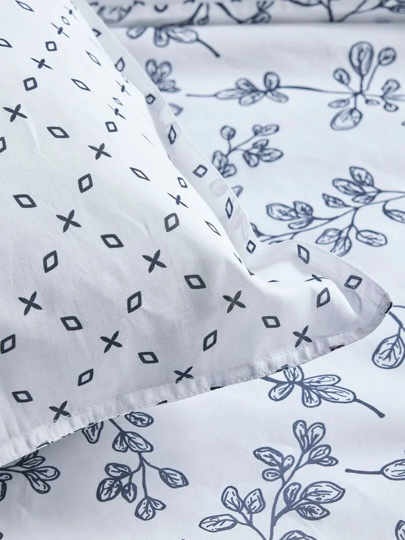 JUEGO DE CAMA DE FLORES  DOBLE  BLANCO