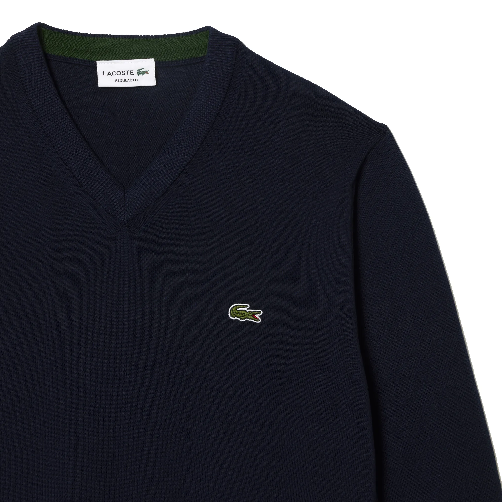 LACOSTE ORGANIC COTTON VNECK SWEATER NAVY