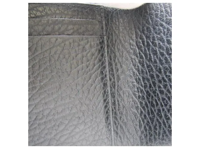 Maison Martin Margiela Cartera de cuero negro de tres pliegues Maison Margiela 