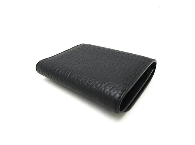 Maison Martin Margiela Cartera de cuero negro de tres pliegues Maison Margiela 