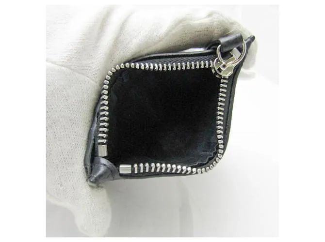 Maison Martin Margiela Cartera de cuero negro de tres pliegues Maison Margiela 