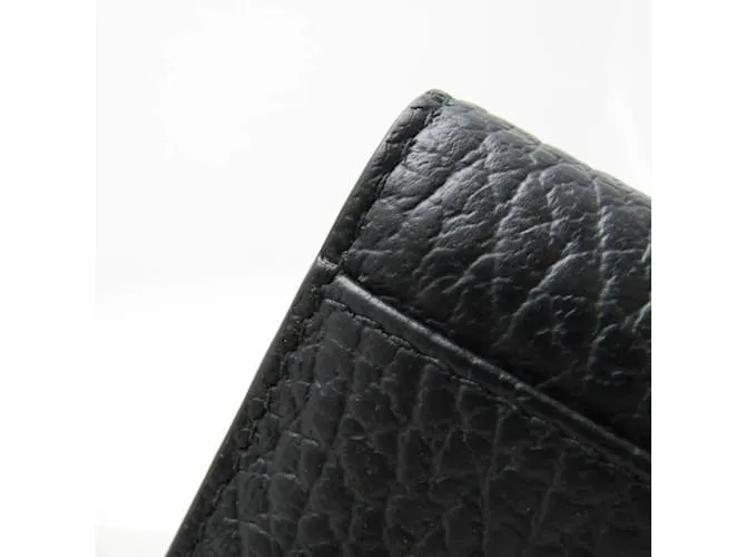 Maison Martin Margiela Cartera de cuero negro de tres pliegues Maison Margiela 