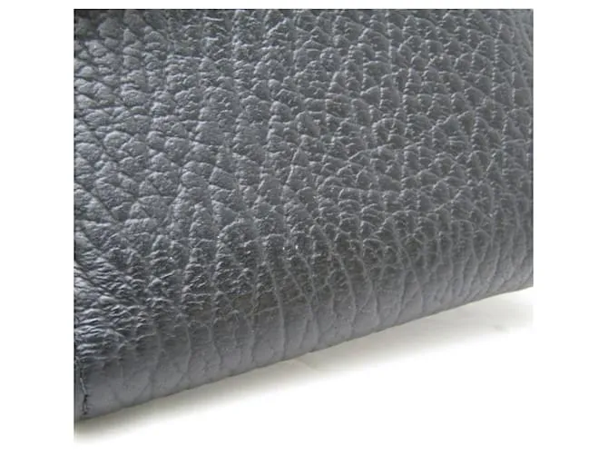 Maison Martin Margiela Cartera de cuero negro de tres pliegues Maison Margiela 
