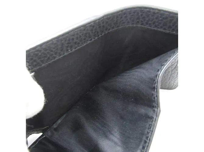 Maison Martin Margiela Cartera de cuero negro de tres pliegues Maison Margiela 