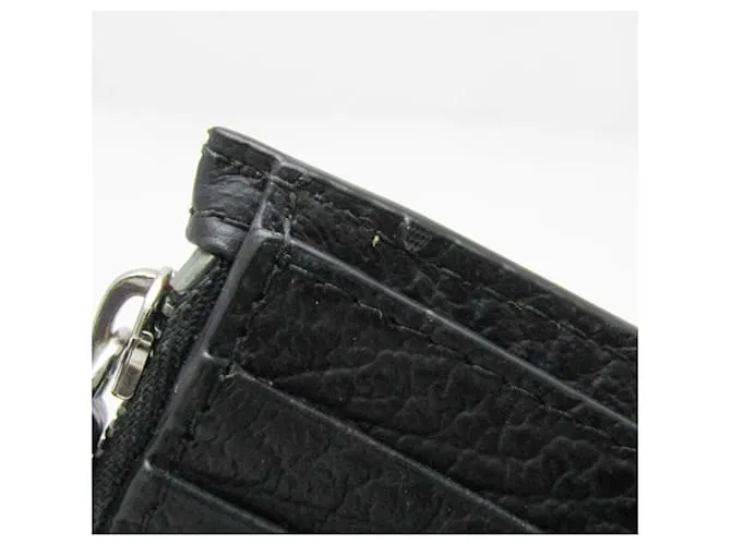 Maison Martin Margiela Cartera de cuero negro de tres pliegues Maison Margiela 