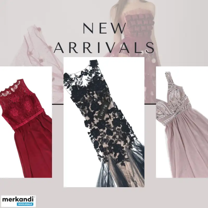 Mezcla de stock restante de vestidos de noche de marca