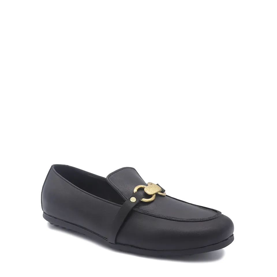Mocasín 1017 de Cuero Moda Negro 