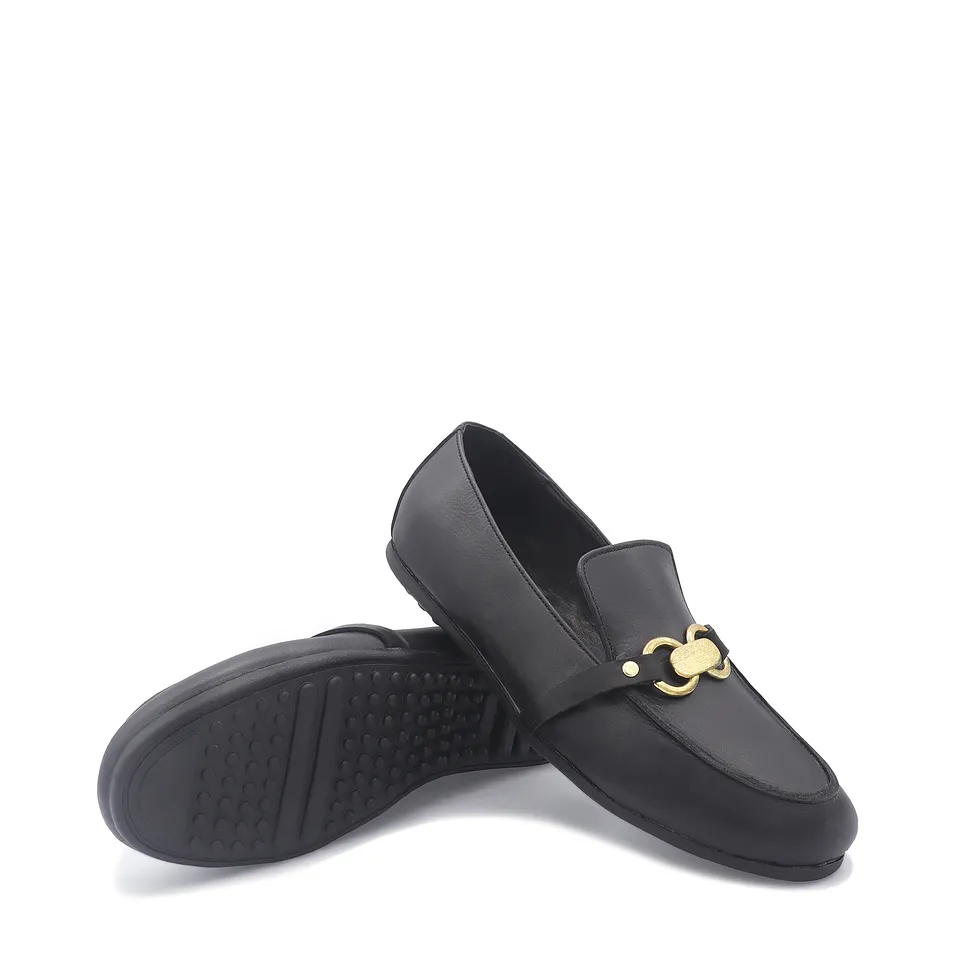 Mocasín 1017 de Cuero Moda Negro 