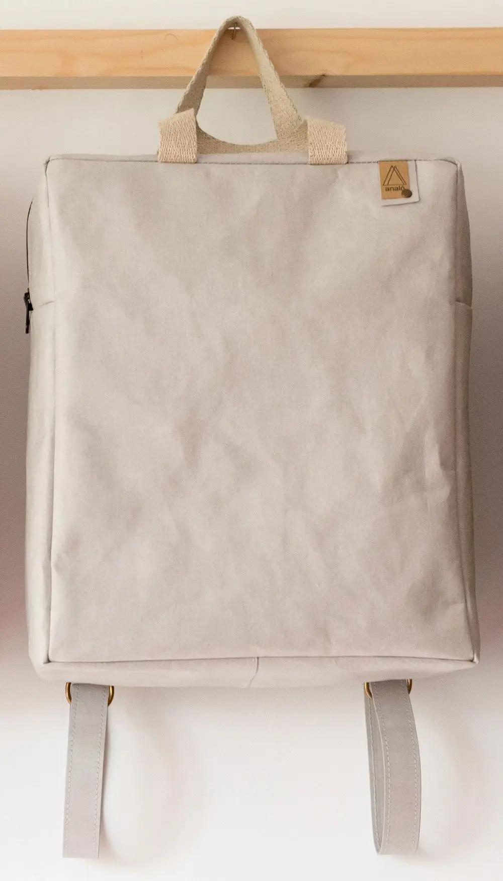 Mochila de papel lavable con cremallera