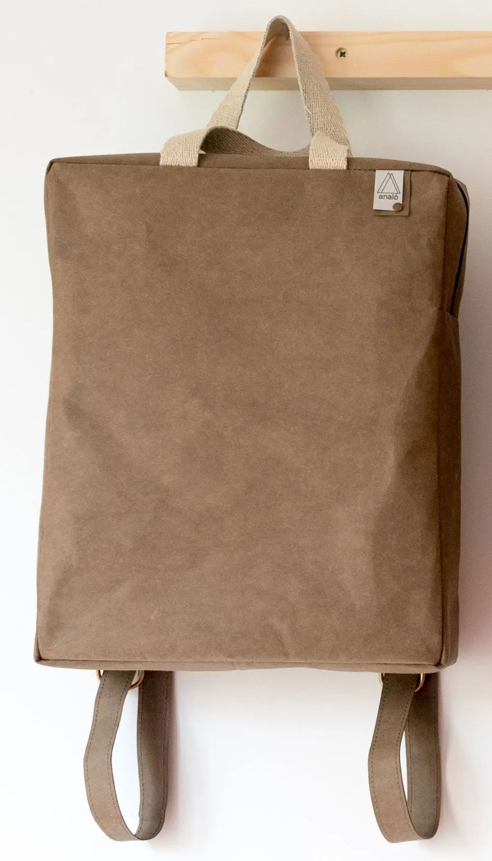 Mochila de papel lavable con cremallera