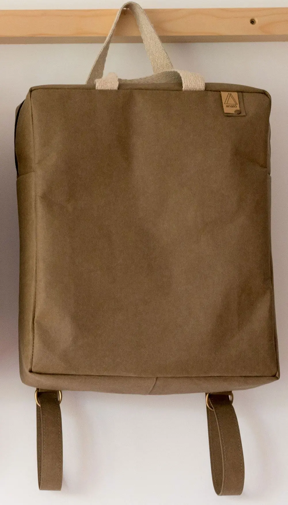 Mochila de papel lavable con cremallera