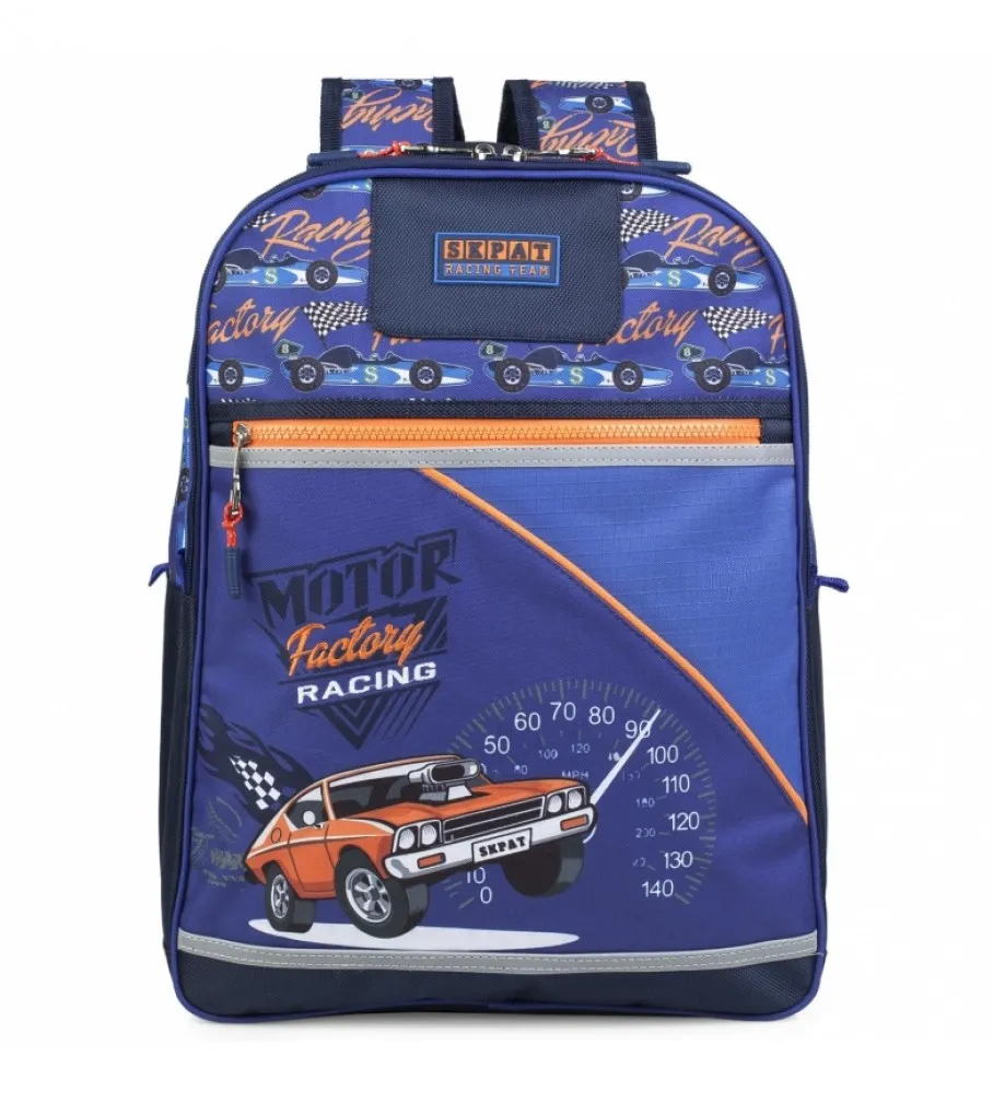 MOCHILA INFANTIL ACOLCHADA Y ESTAMPADA 130901 AZUL 42X33X15CM