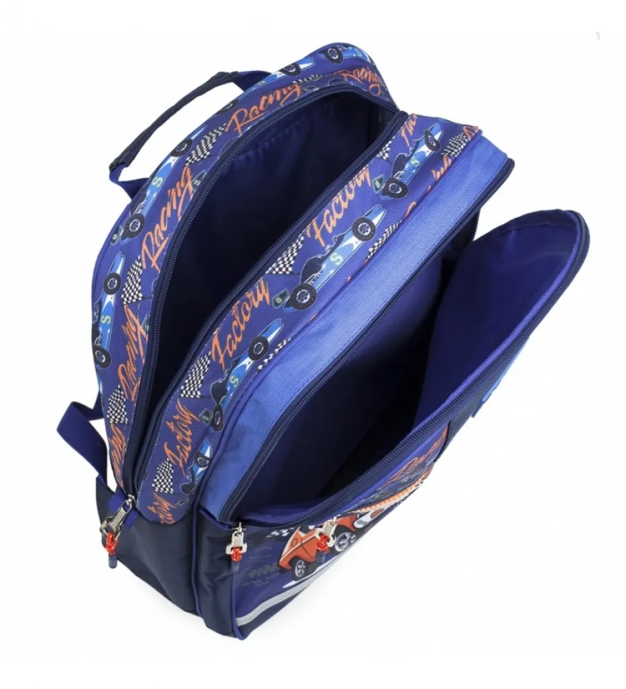 MOCHILA INFANTIL ACOLCHADA Y ESTAMPADA 130901 AZUL 42X33X15CM