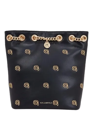 Mochila negra K/Ikonik dorado