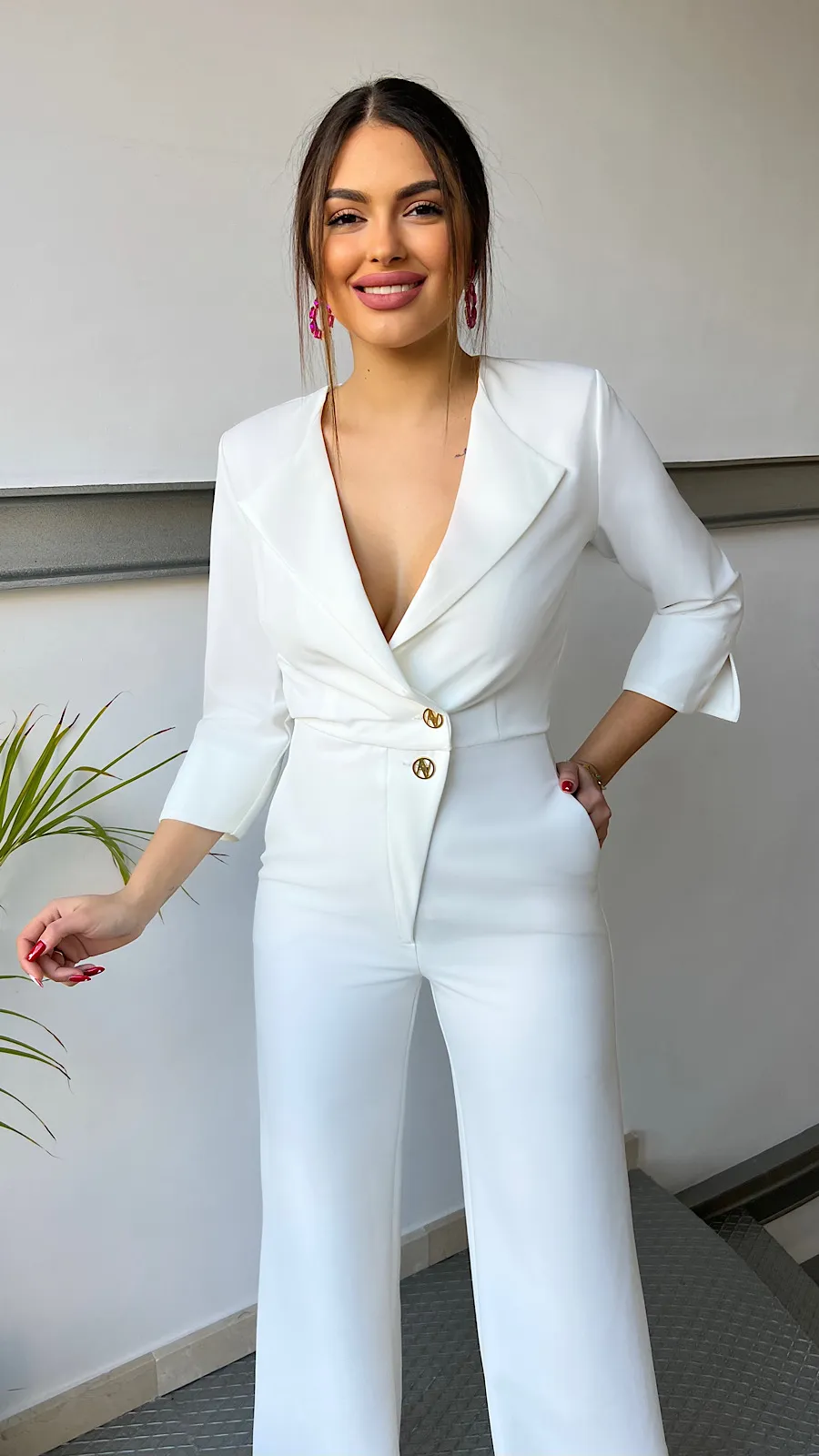 Mono Esmoquin Blanco Botones Luxury