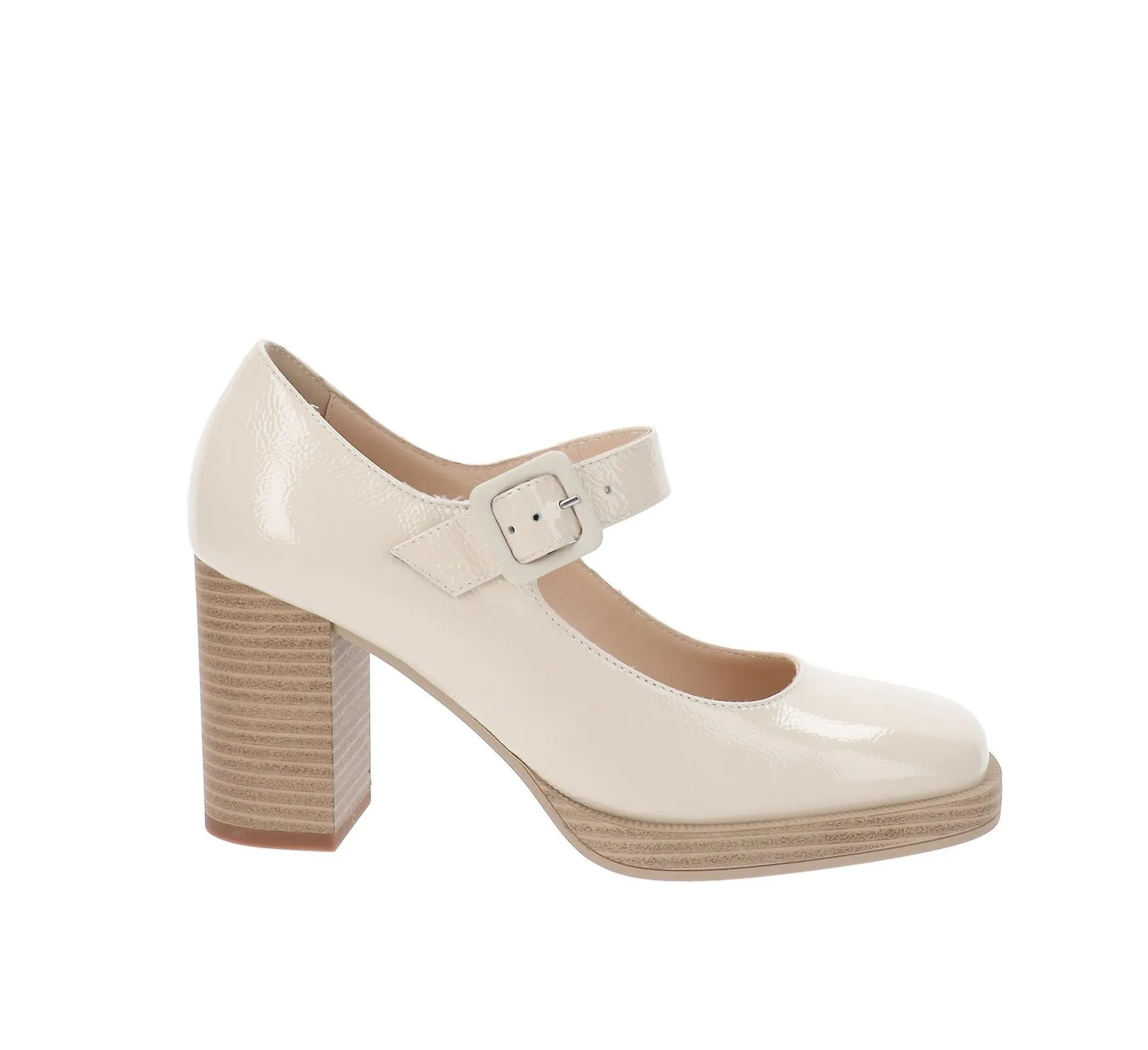 NeroGiardini Shoes Zapatos de cuero con tacón para mujer con cierre de hebilla E406280D