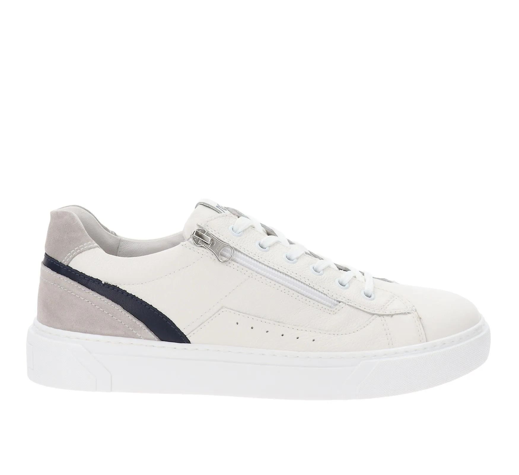 NeroGiardini Zapatillas De Cuero Para Hombre Zapatos Con Cordones Y Cremallera E400241U