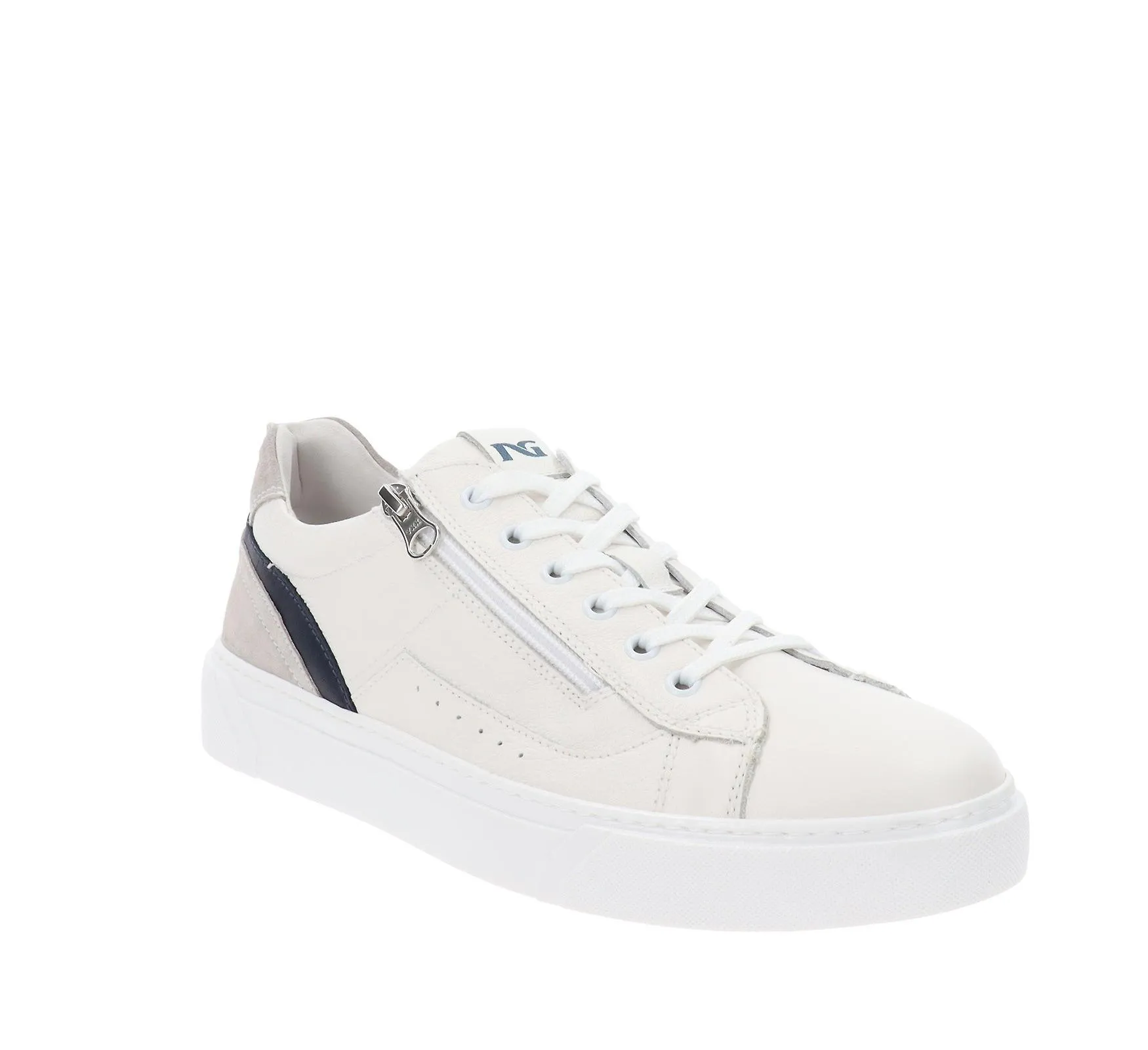 NeroGiardini Zapatillas De Cuero Para Hombre Zapatos Con Cordones Y Cremallera E400241U