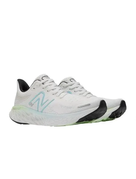 NEW BALANCE Zapatillas Fresh Foam X 1080v12 Mujer White/Bleach Blue/Green Aura