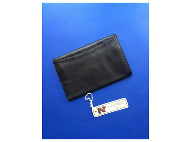 Nina Ricci Vintage Cartera de cuero negro 