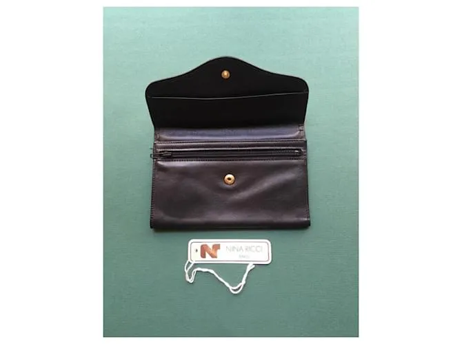 Nina Ricci Vintage Cartera de cuero negro 