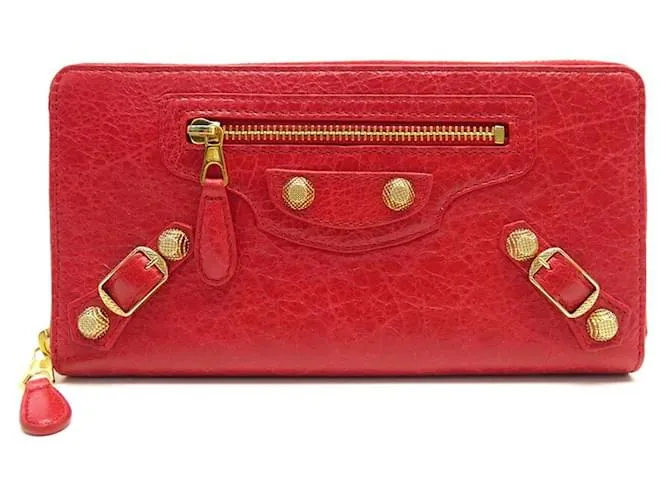 NUEVA CARTERA CONTINENTAL CLASSIC DE BALENCIAGA 253053 Cartera de cuero roja 