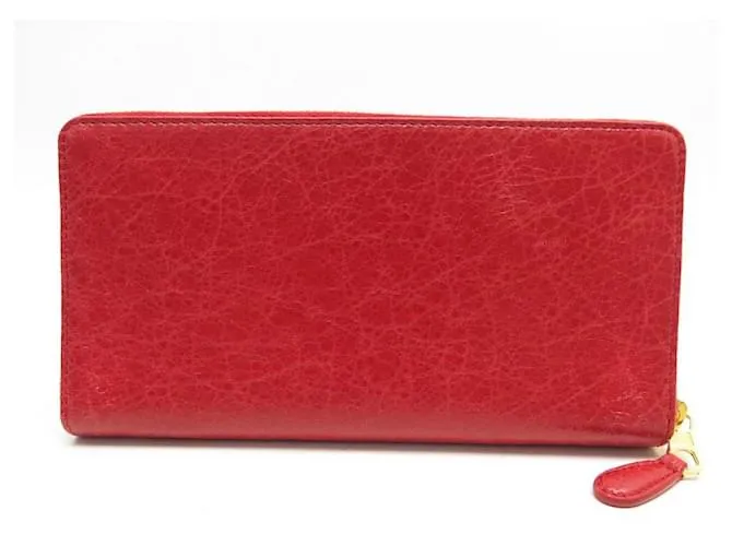 NUEVA CARTERA CONTINENTAL CLASSIC DE BALENCIAGA 253053 Cartera de cuero roja 