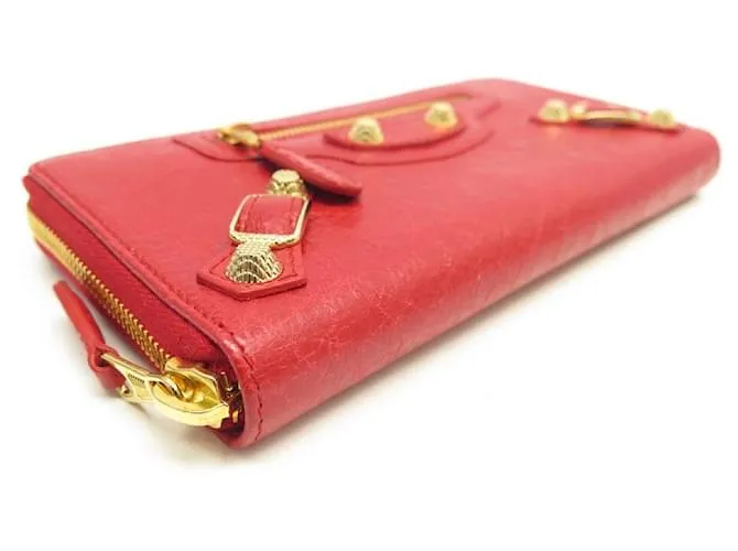 NUEVA CARTERA CONTINENTAL CLASSIC DE BALENCIAGA 253053 Cartera de cuero roja 