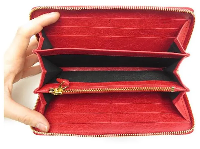 NUEVA CARTERA CONTINENTAL CLASSIC DE BALENCIAGA 253053 Cartera de cuero roja 