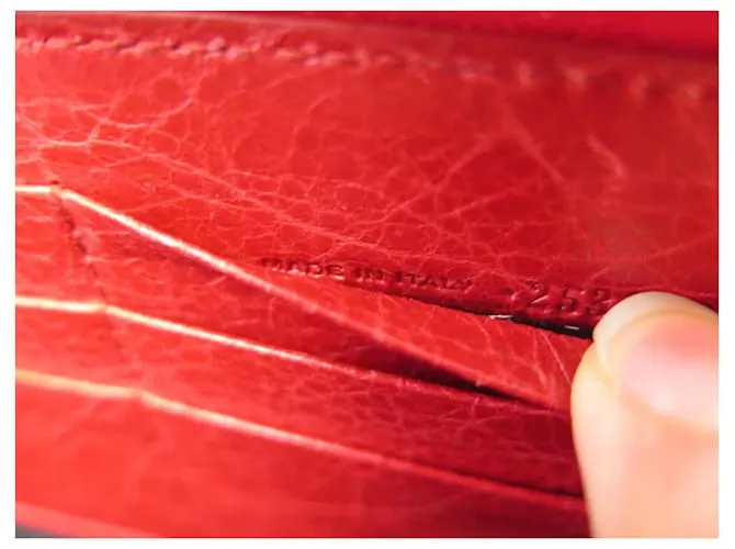 NUEVA CARTERA CONTINENTAL CLASSIC DE BALENCIAGA 253053 Cartera de cuero roja 