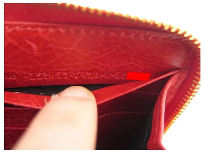 NUEVA CARTERA CONTINENTAL CLASSIC DE BALENCIAGA 253053 Cartera de cuero roja 