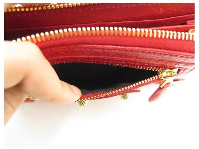 NUEVA CARTERA CONTINENTAL CLASSIC DE BALENCIAGA 253053 Cartera de cuero roja 