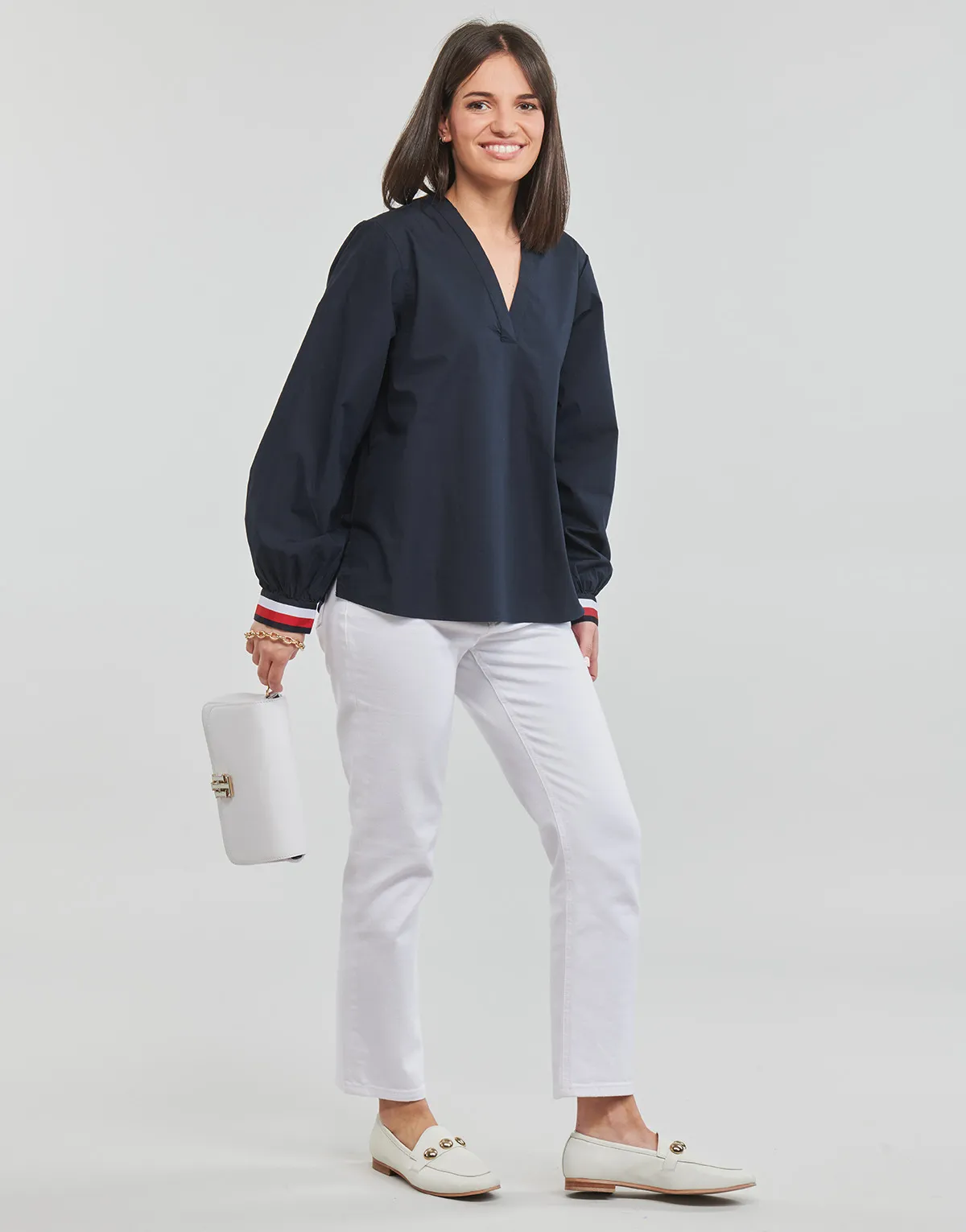 ORG CO VNK CUFF STP BLOUSE LS