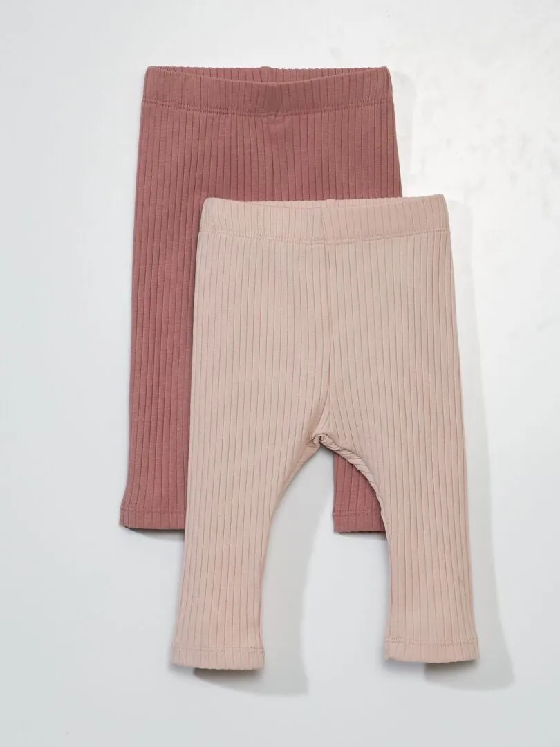 PACK DE 2 LEGGINGS DE CANALé  UNISEX  ROSA