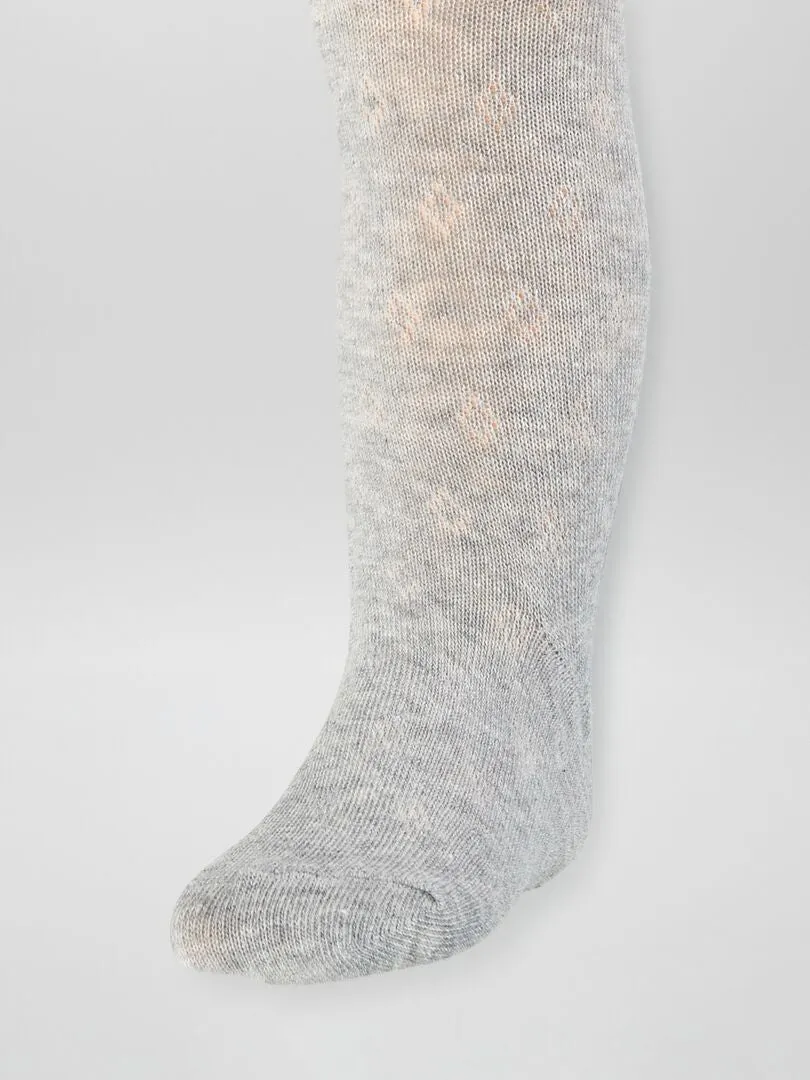 PACK DE 2 MEDIAS DE PUNTO TRENZADO  GRIS