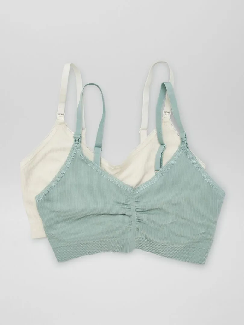 PACK DE 2 SUJETADORES DE LACTANCIA  VERDE