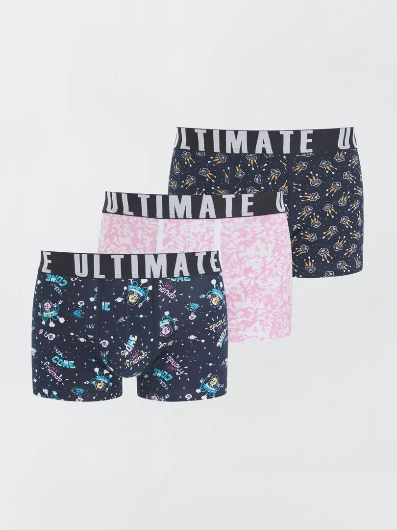 PACK DE 3 BOXERS DE FANTASíA  AZUL