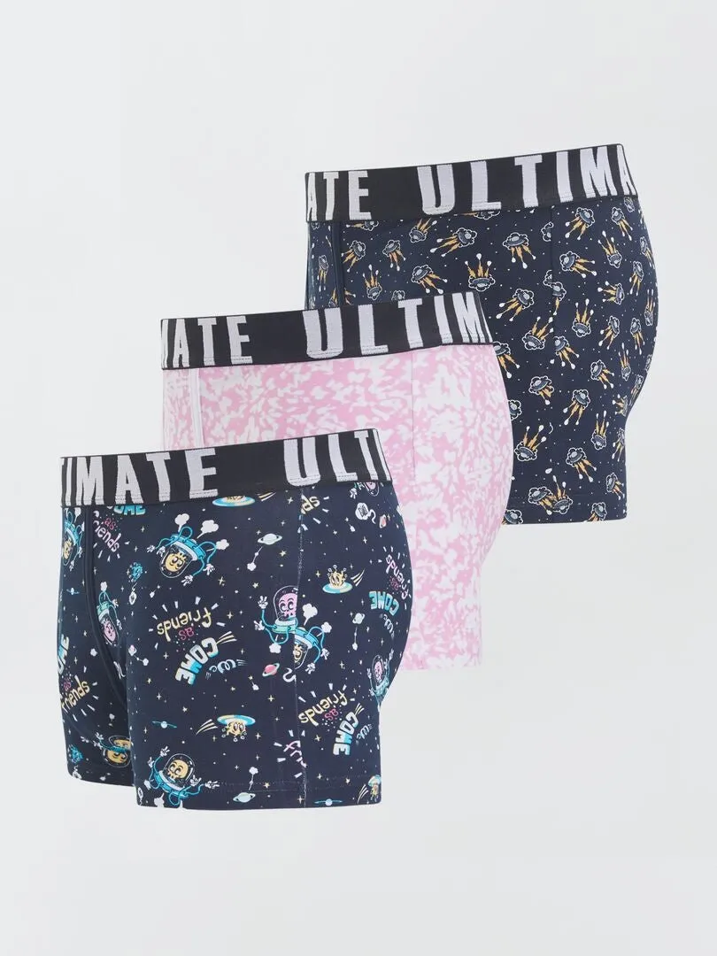 PACK DE 3 BOXERS DE FANTASíA  AZUL
