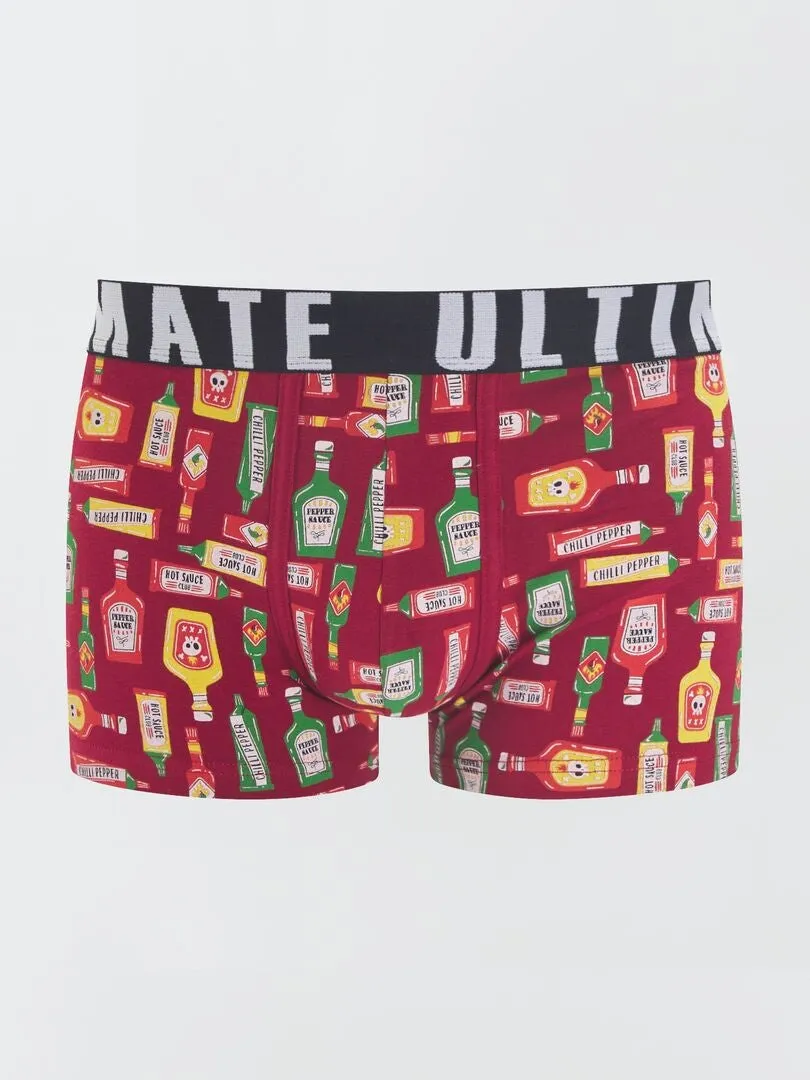 PACK DE 3 BOXERS DE FANTASíA  ROJO
