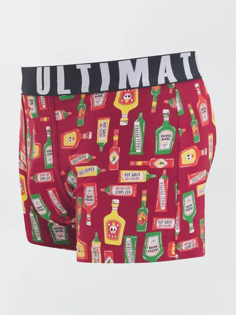 PACK DE 3 BOXERS DE FANTASíA  ROJO