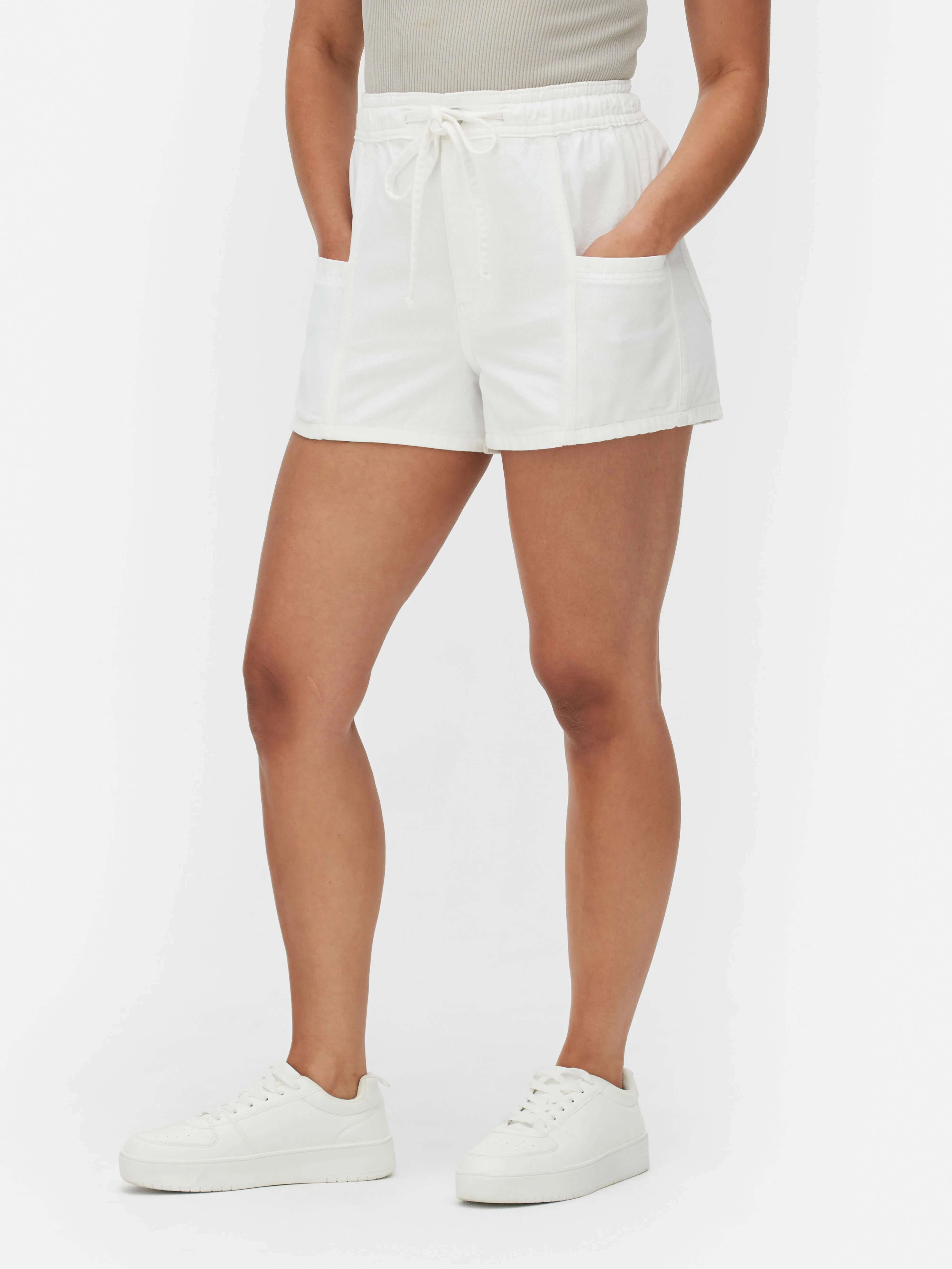 Pantalones cortos vaqueros con cordón de ajuste