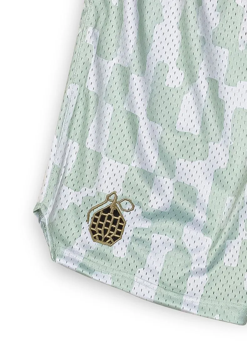 PANTALÓN CORTO GRIMEY LUCKY DRAGON MESH BASKET  WHITE | SS24