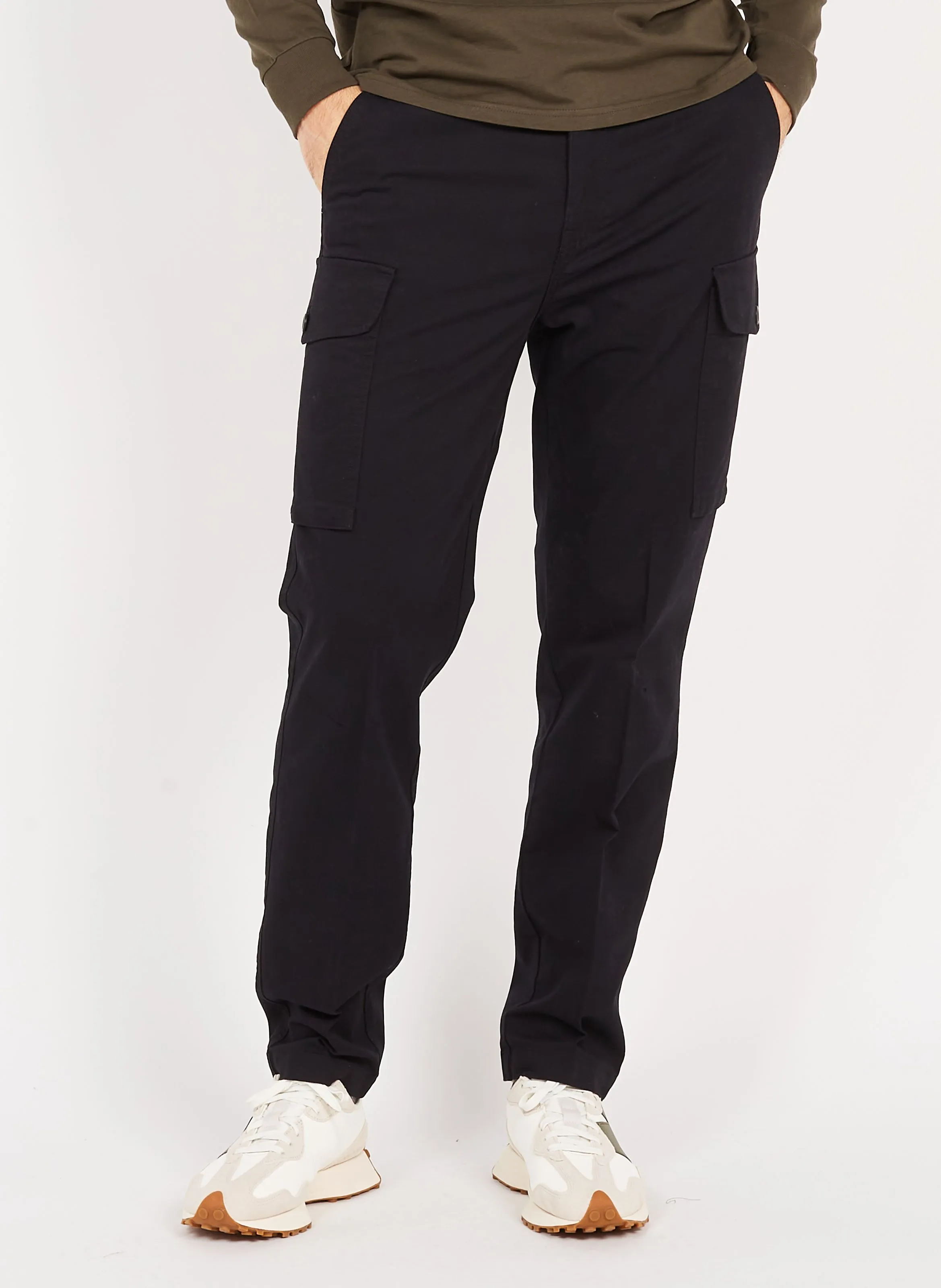 Pantalón cargo de algodón en negro