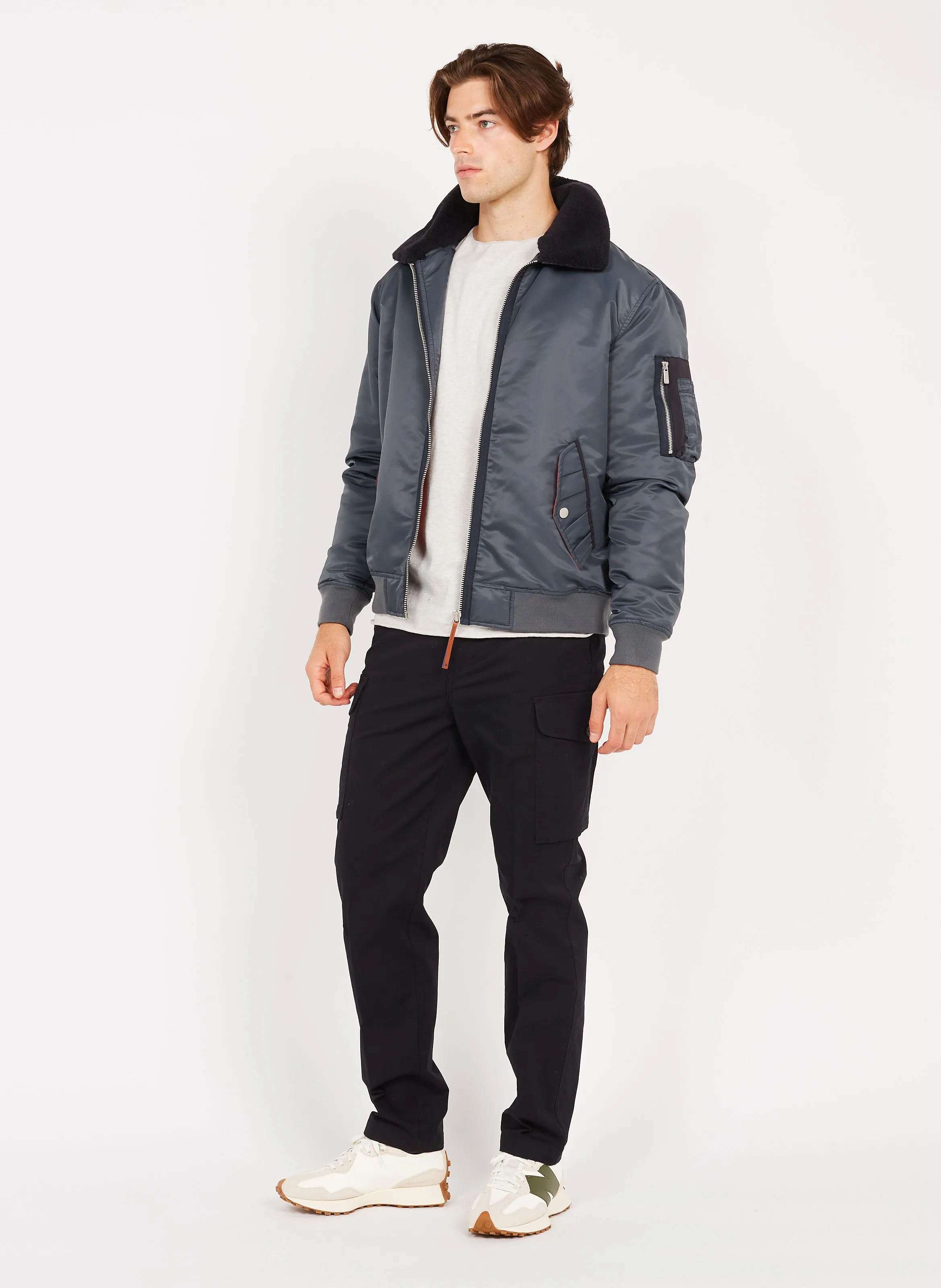 Pantalón cargo de algodón en negro